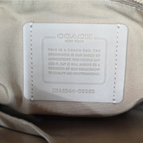 Coach Black and Tan Messenger Bag with Yellow Stripe - Picture 11 of 13